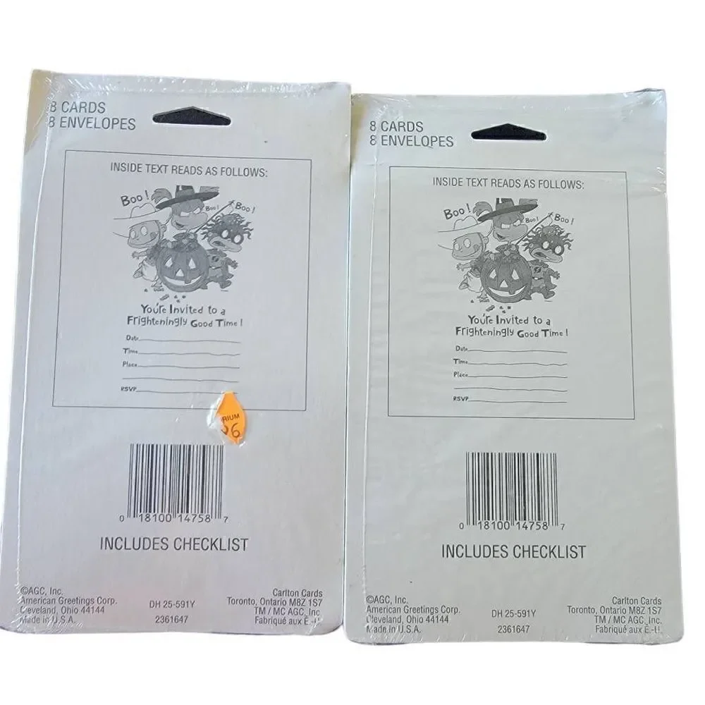 Rugrats Vintage Halloween Treat Bags And Invitations 1998 Hallmark Nickelodeon